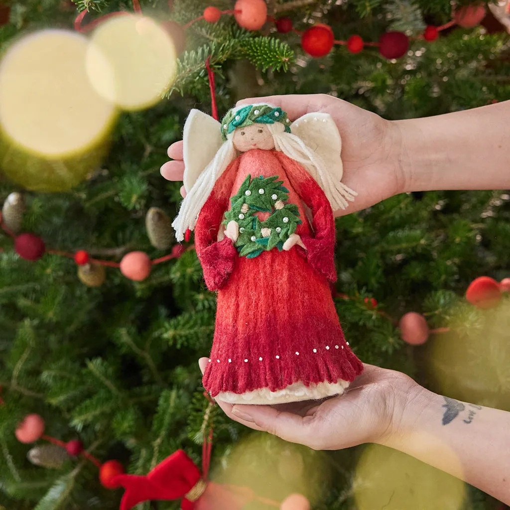 Christmas Spirit Tree Topper – Handmade Felt Holiday Angel Décor