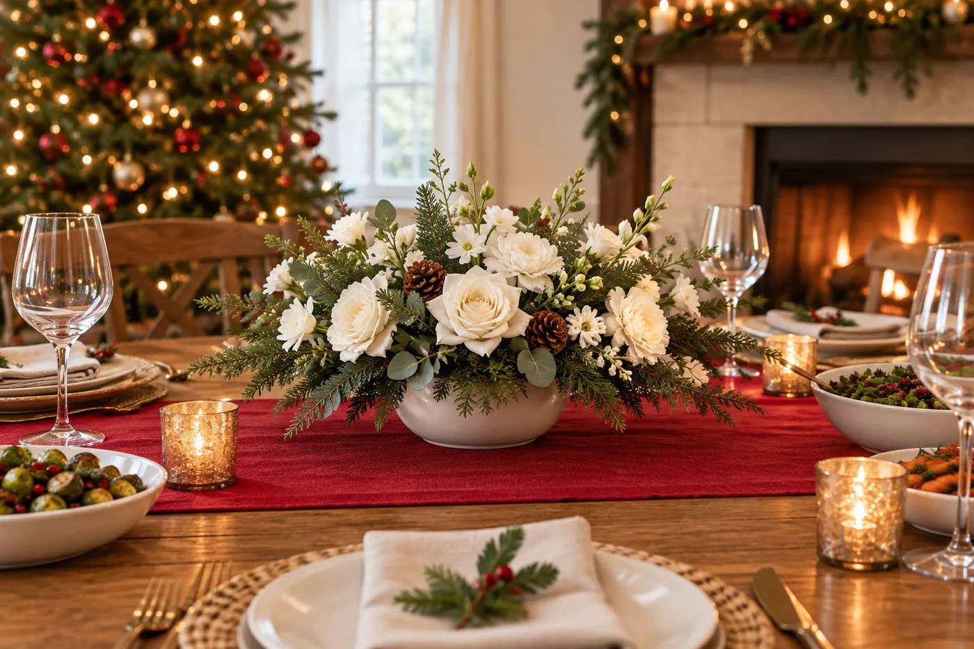 Christmas table flowers centrepiece: best picks 2026 – Harrys Flowers London