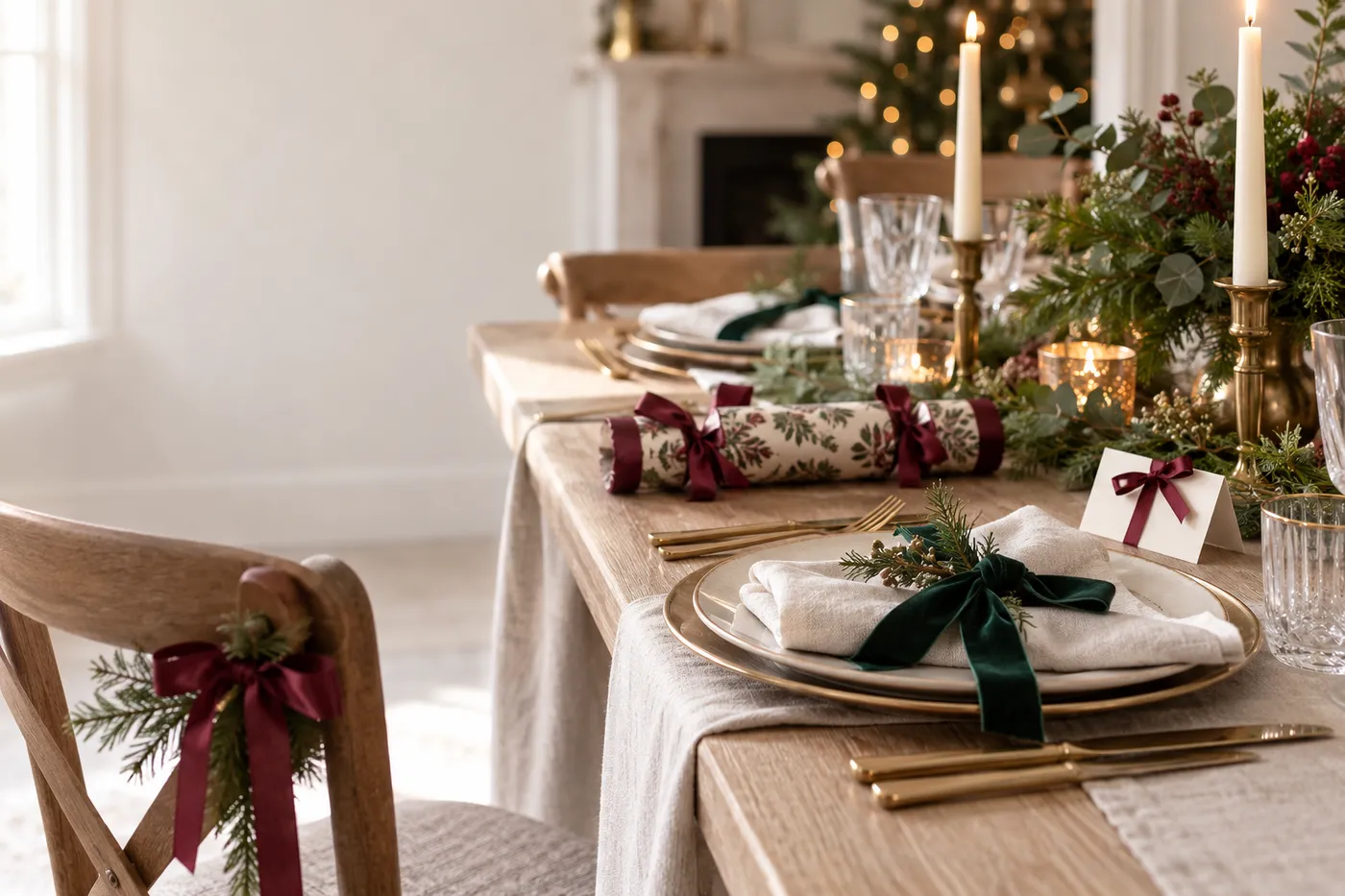 Christmas Table Ribbon Ideas for Napkins, Crackers, Place…