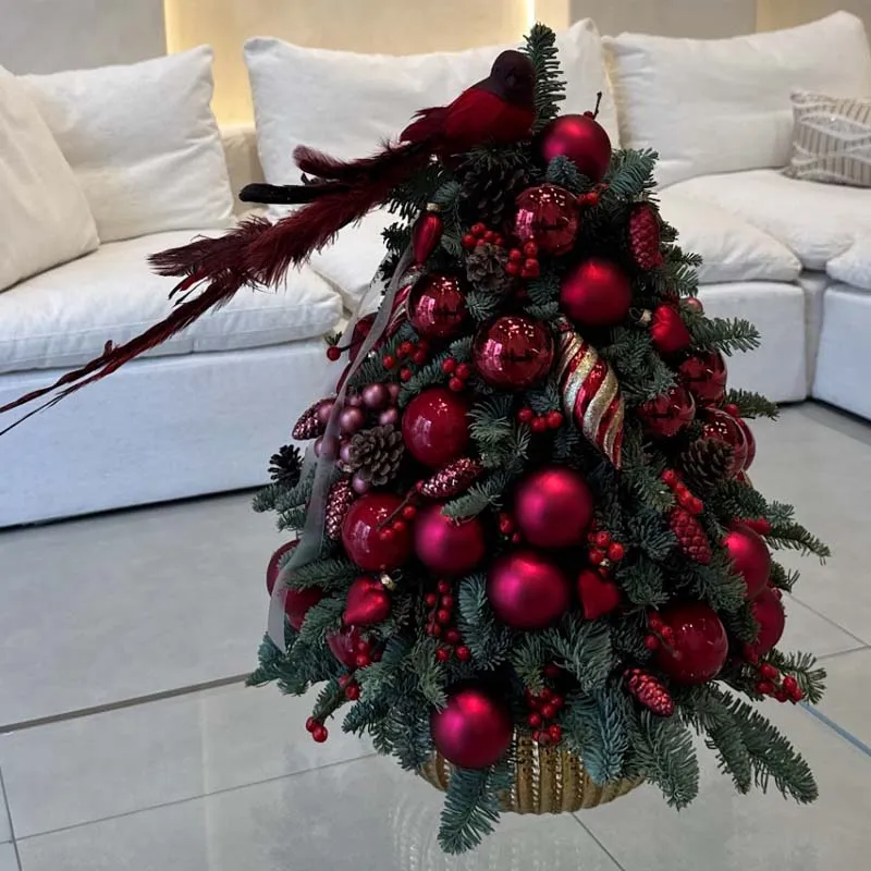 Christmas Table Tree in red tones Scarlet Fir - Delivery in Dubai | Flower  Power UAE