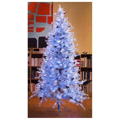 Christmas tree 210 cm in Victorian Blue with frosted blue pine cones 350  eco LED indoor outdoor | online sales on HOLYART.com