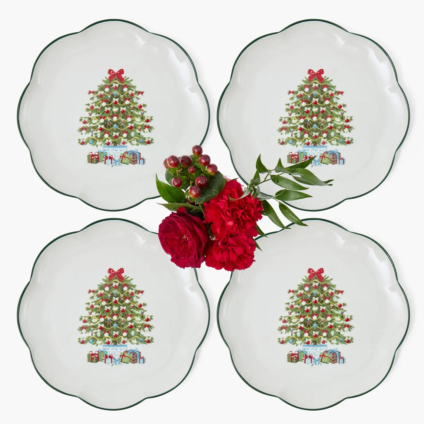 Christmas Tree Dinner Plates, Set of 4 | Mrs. Alice