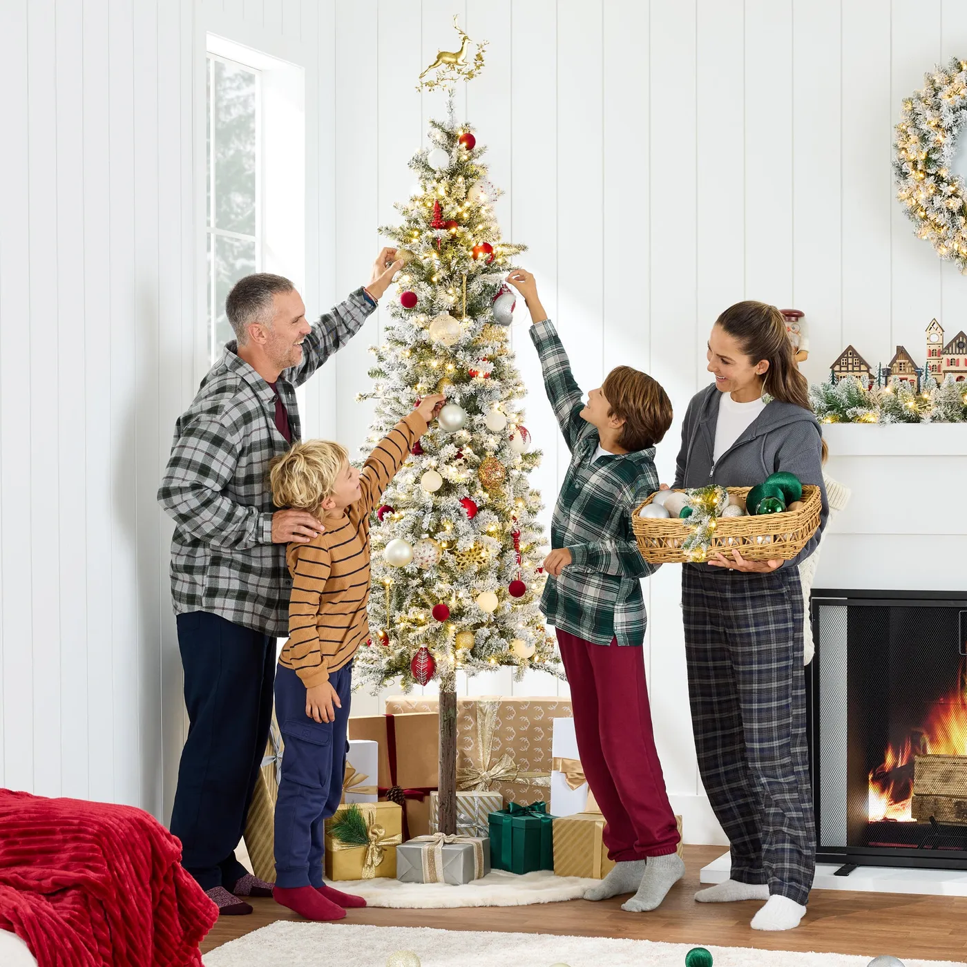 Christmas Tree Narrow Alpine Pre-Lit Christmas Tree 5 ft Alpine Christmas  Trees - Minimal Holiday Style