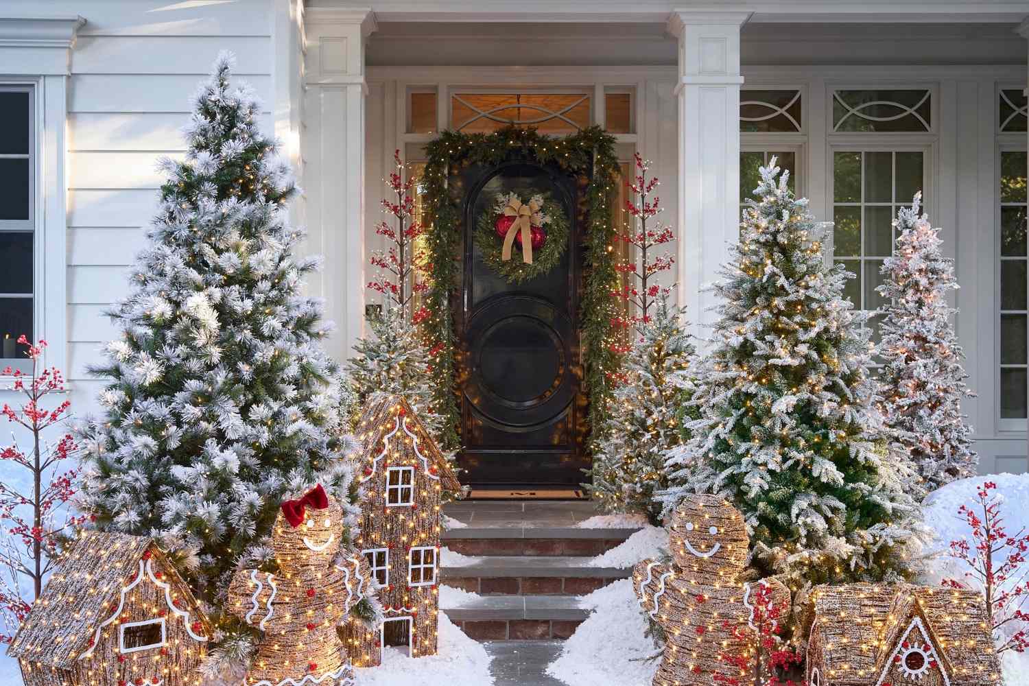 Christmas Tree Pottery Barn Wreaths Garlands Plants H Potter Dried Harvest  Home For The Holidays Wreath
