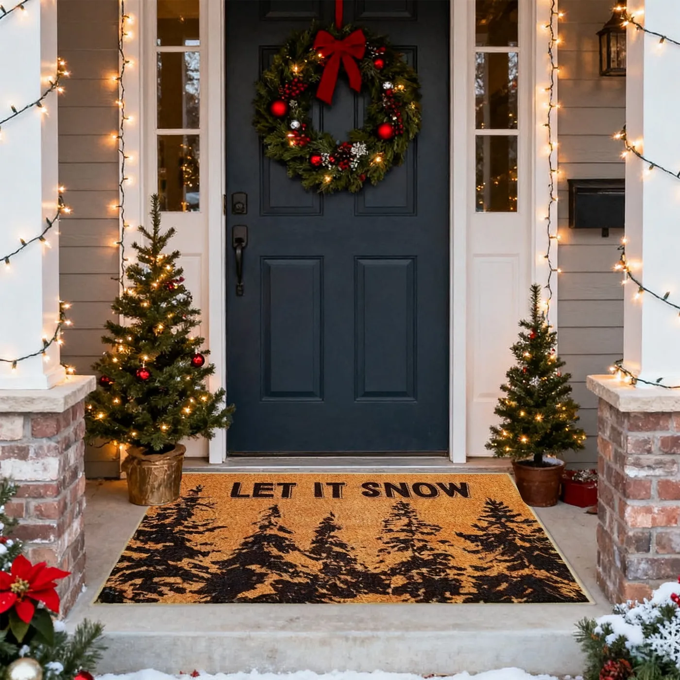 Christmas Tree Themed Doormat - Winter Holiday Decorative Rug for Entryway, Hallway, and Indoor or Outdoor Use, 24x16 Inch - Walmart.ca