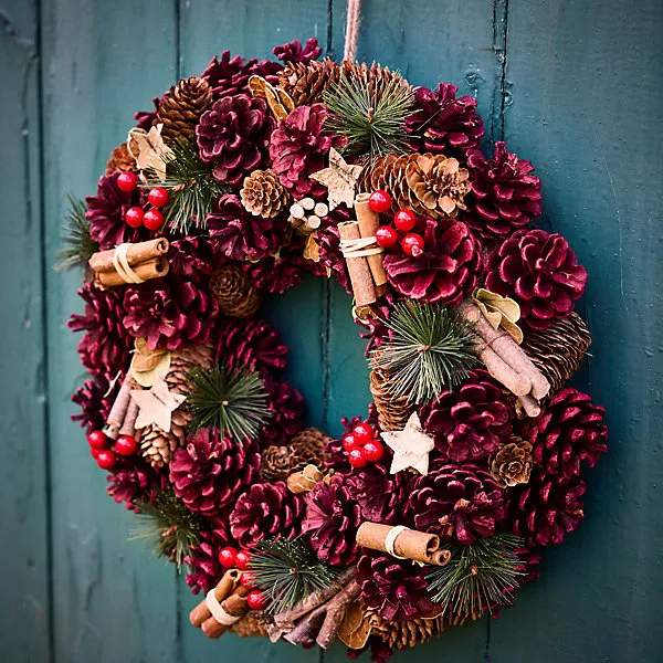 Cinnamon Stars Festive Decor Autumn-Winter Front Door Wreath Christmas  Wreath 38cm