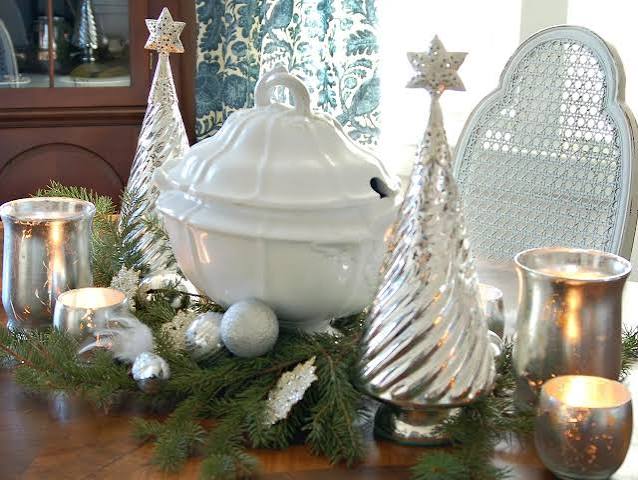 Classic Silver and White Christmas Table Decor | HGTV