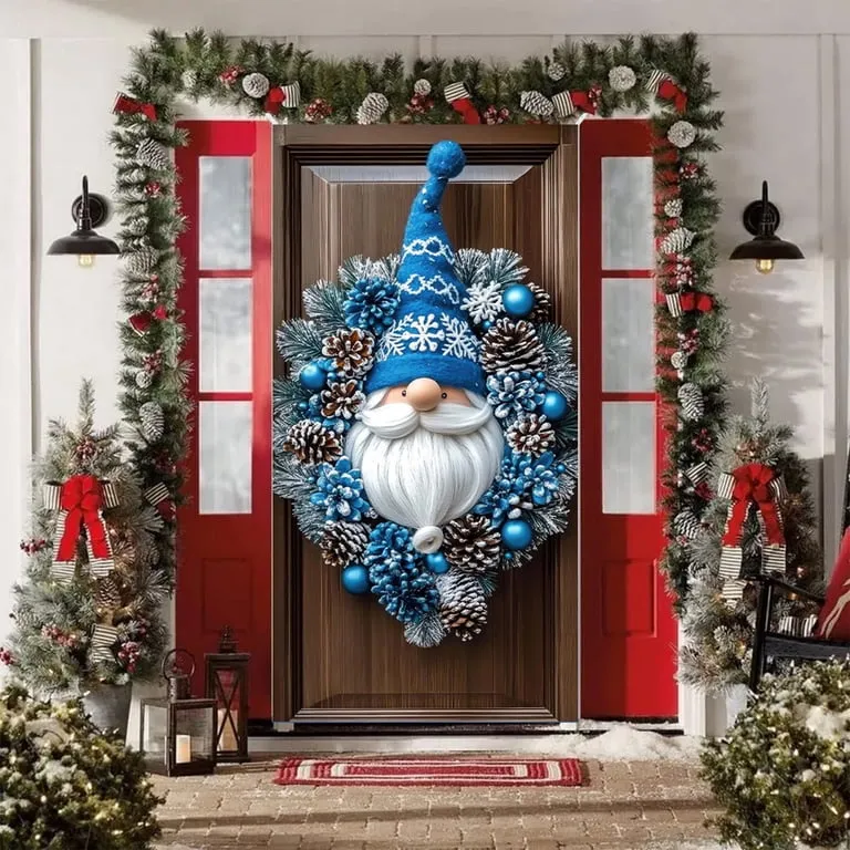 Claus Christmas Door Decor Seasonal Wall Décor Dmlowu Christmas Door Cover  Gnomes Christmas Door Decorations, 35x71 Inch Merry Christmas Front Door  Decorations For Holiday Party Christmas Decoration