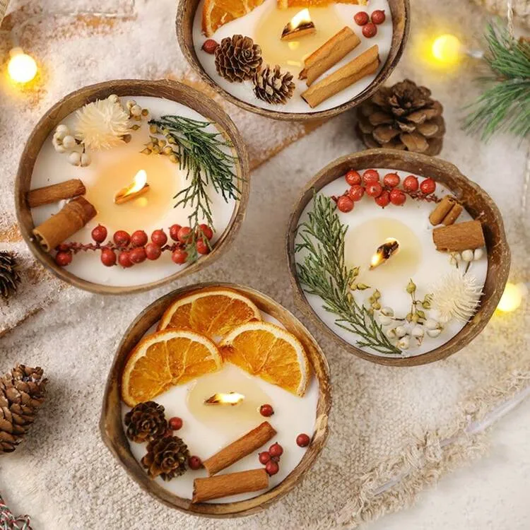 Coconut Bowl Scented Candle, Home/Bedroom Ambiance Candle, Suitable For Party, Wedding, Couple, Room Decor, Birthday Or Graduation Gift | SHEIN USA