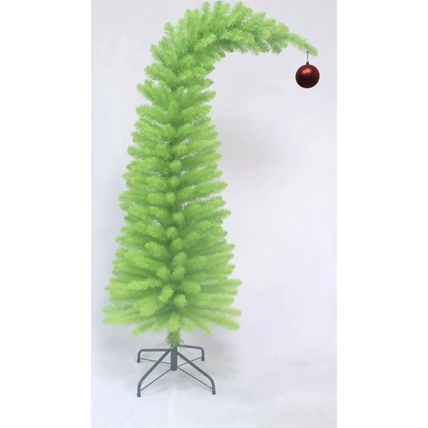 Cotton Candy - Xmas 180cm Bent Over Green Grinch Christmas Tree with R