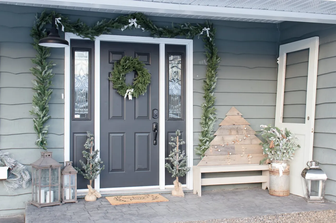 Cozy Farmhouse Christmas Porch - Making it in the Mountains