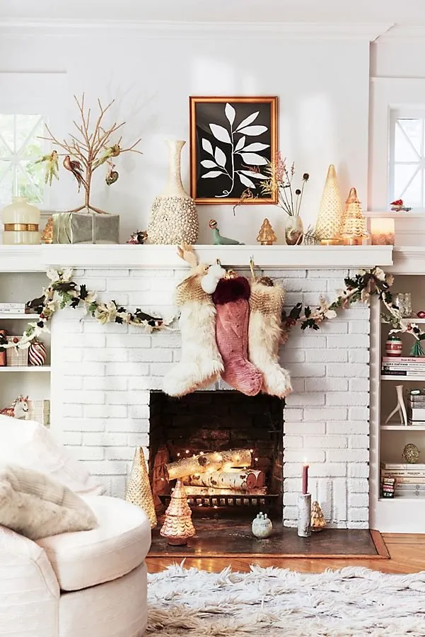 Cozy Fireplace Inspiration And Christmas Mantel Decor