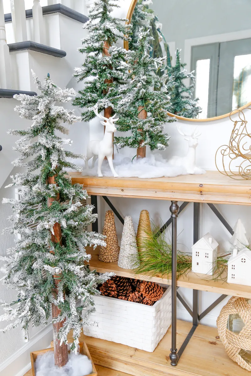 Cozy Plaid Christmas Decor in Green and Blue - Sanctuary Plaid topiary  green plant holiday Christmas home