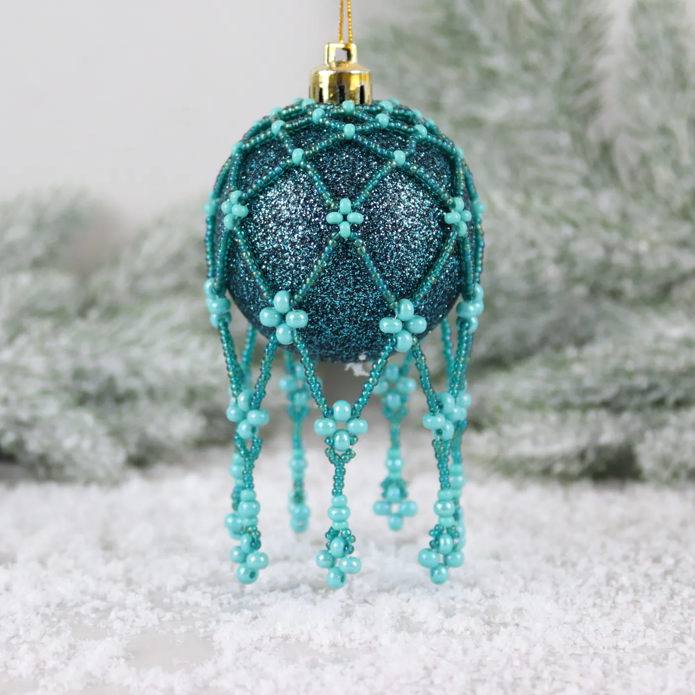 Crystal Beaded Bauble Net Kit - White - Kits - Riverside Beads