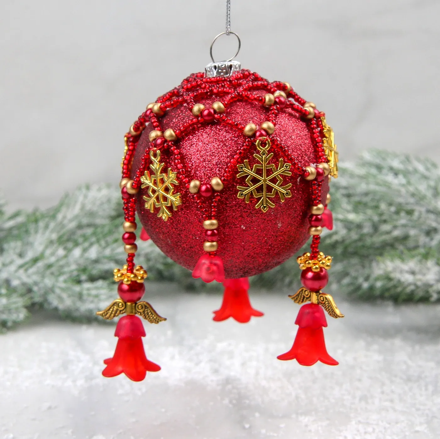 Crystal Beaded Bauble Net Kit - White - Kits - Riverside Beads
