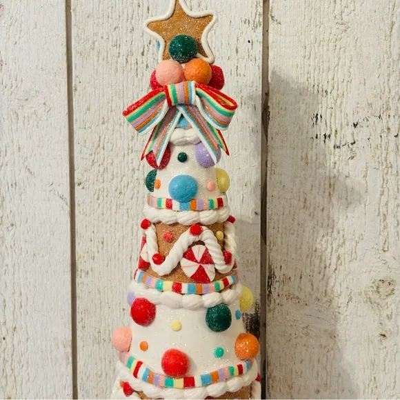 Cupcakes and Cashmere Gingerbread Candy Land Frosted Holiday Christmas Tree NEW