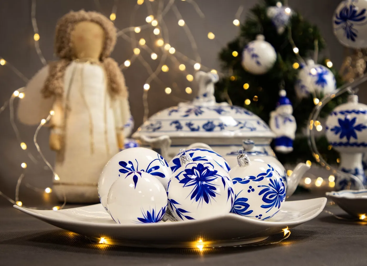 Czech Christmas Tree Czechoslovakian Ornaments Czech Rhinestone Crystal Christmas  Tree, Sapphire Clear, Glass Tabletop