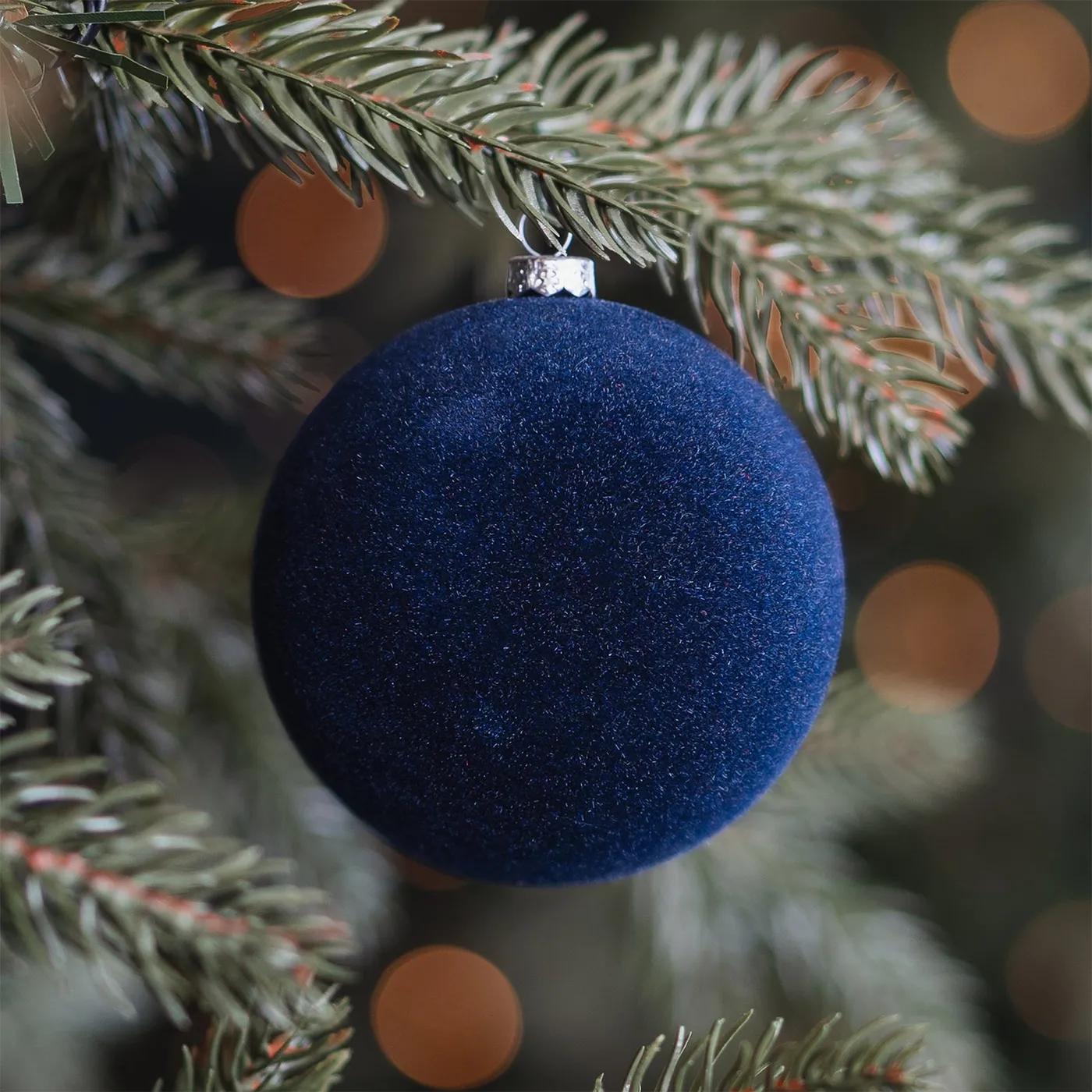 Dark Blue Velvet Christmas Bauble 10cm | It's all about Christmas