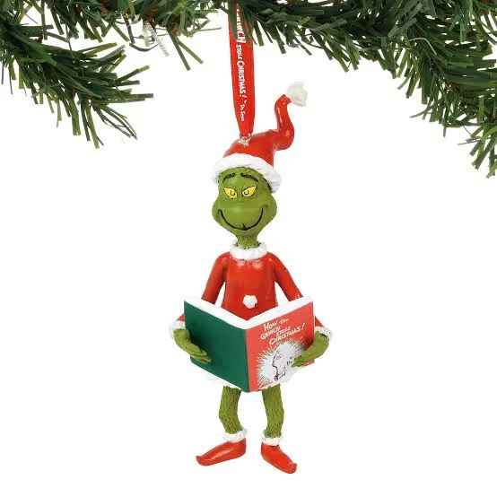 Department 56 Dr. Seuss Grinch with The Book Ornament