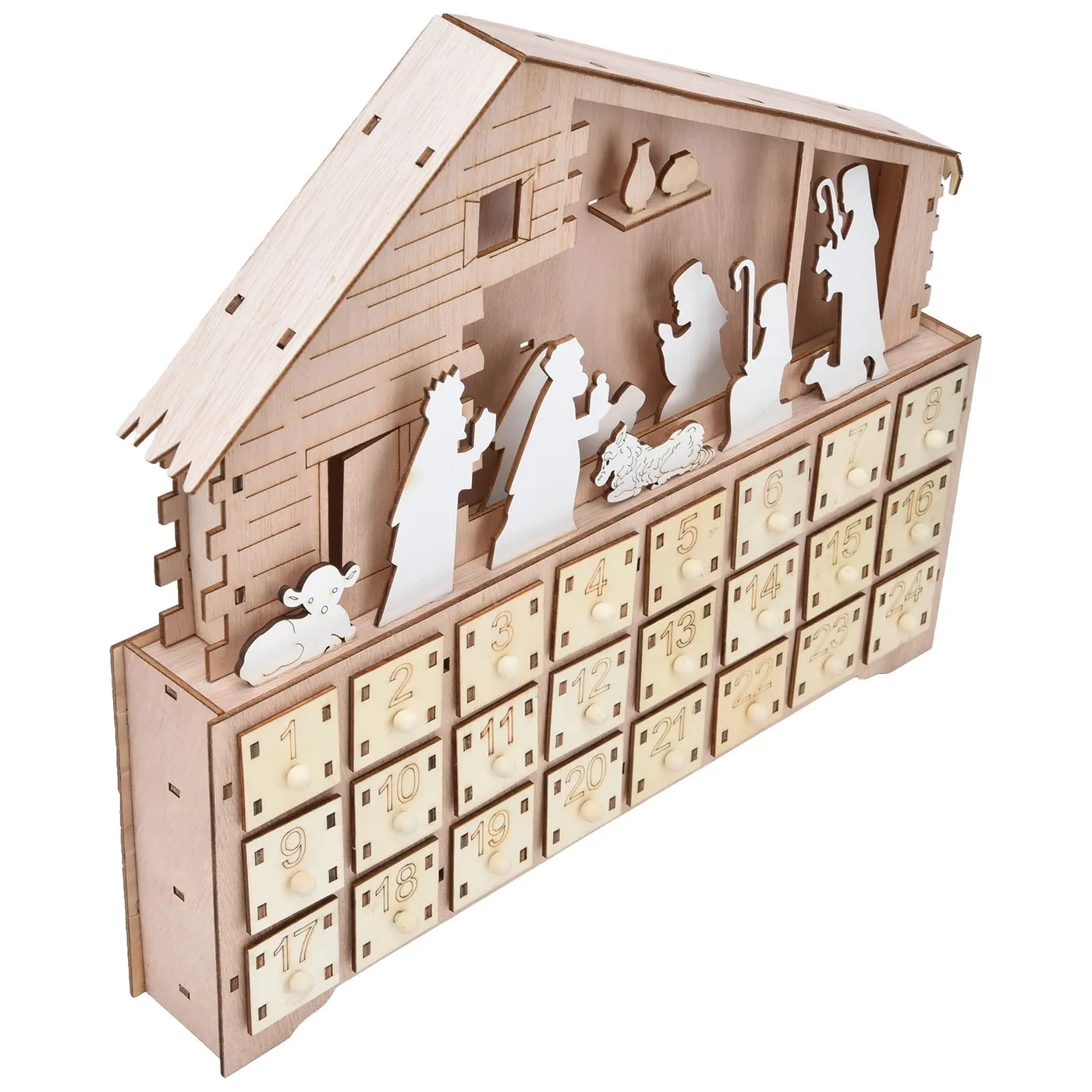 Desk Calendar Ornament, Christmas Advent Calendar Wooden Reusable for Holiday Decoration for Bedroom - Walmart.ca