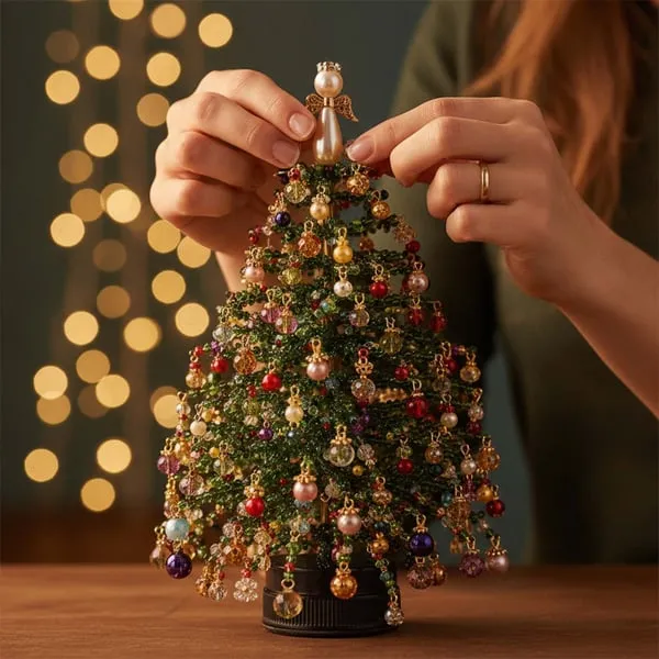 DIY Beaded Christmas Tree Ornament Craft Kit-price zap