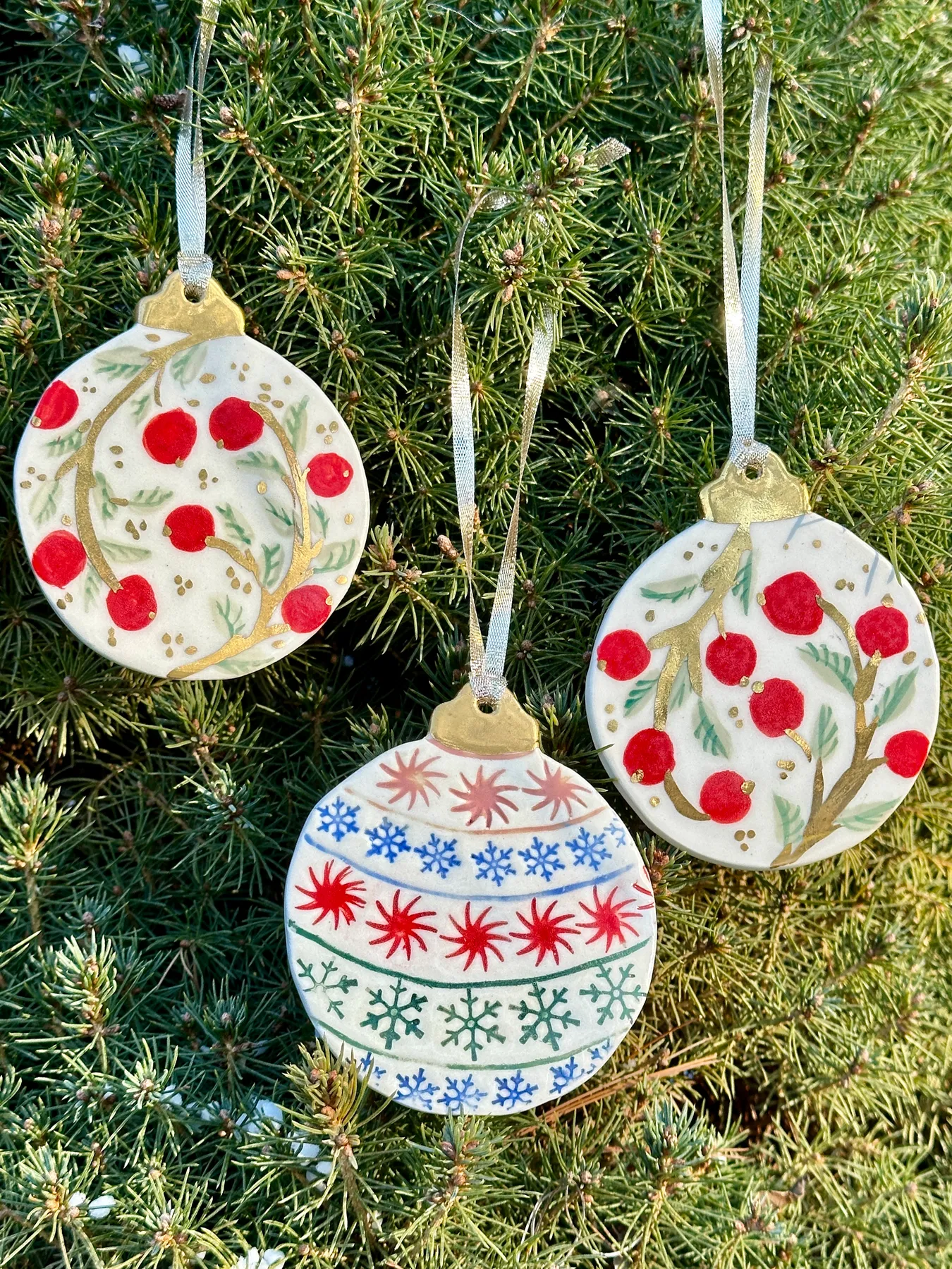 DIY Ceramic Ornaments with Texture and Gold - Blog || Bailey Pottery