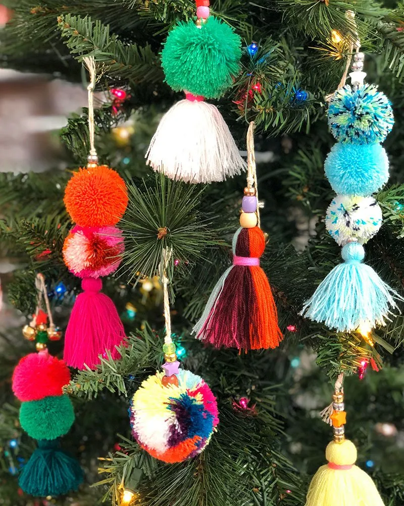 DIY Pom Pom & Tassel Ornaments