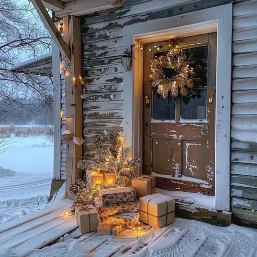 Download Cozy Holiday Entrance Image - Holiday, Winter, Lights | StockCake