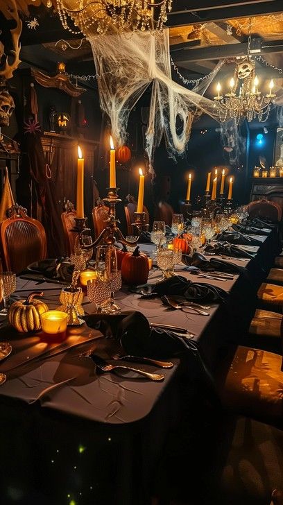 Download Haunted Dinner Setting Image - Halloween, Dinner, Candles | StockCake