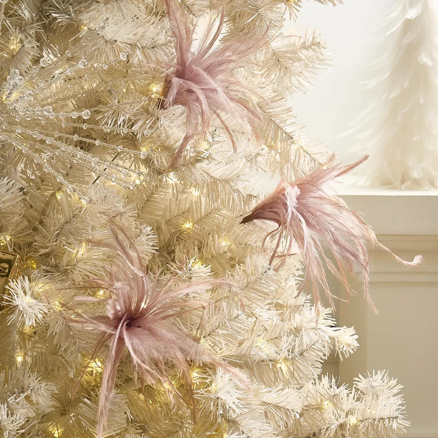 Dusty Rose Feather Floral Pick 23.5' Set of 3