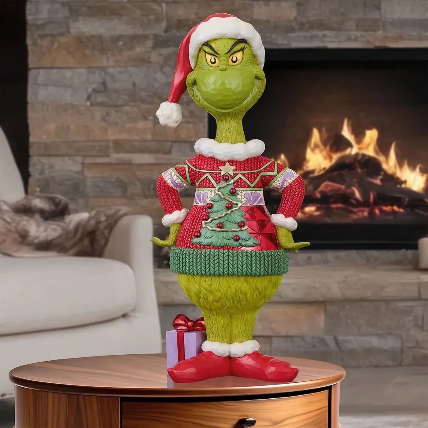 Enesco Jim Shore Dr Seuss Grinch 20' Ugly Sweater Statue Hand-Painted Xmas