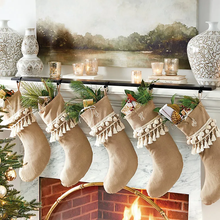 Essential Stocking Holder with Adjustable Hooks & Weighted Base for Mantel Decor