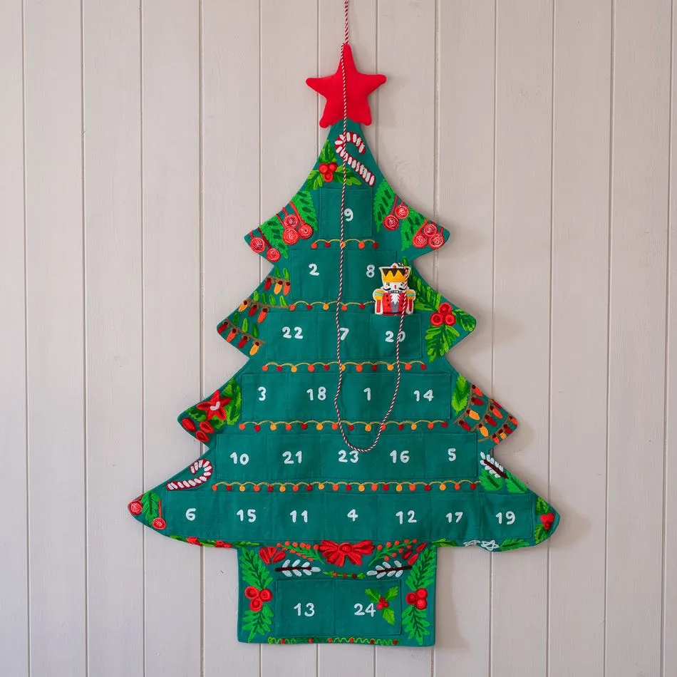 Fabric Christmas Tree Wall Hanging Christmas Tree Hanging Advent Calendar