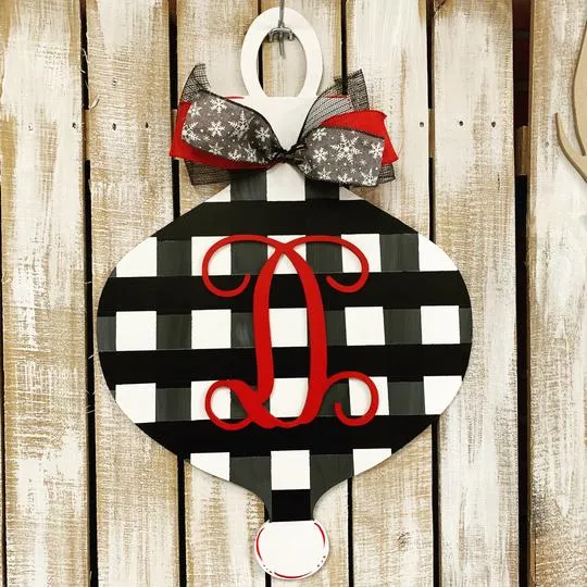 Fancy Christmas Ornament with Monogram Initial Overlay, Christmas Deco –  Whims & Wishes