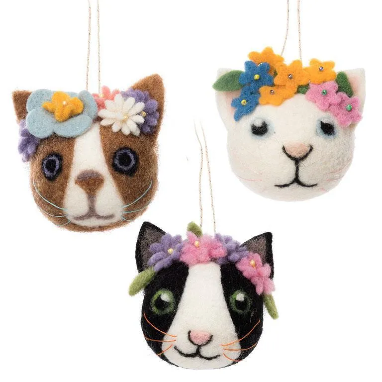 Felt Cat Ornaments | Putti Christmas Decorations Canada Tagged 'Cats' - Putti Fine Furnishings