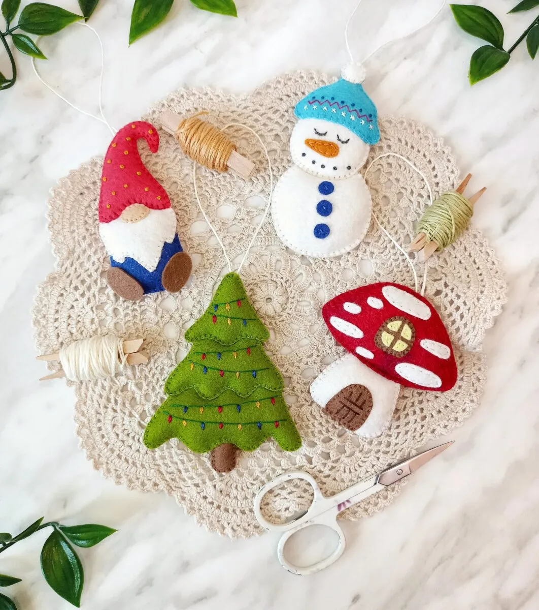 Felt Christmas Ornament Patterns - 10 Piece Bundle - The Yellow Birdhouse