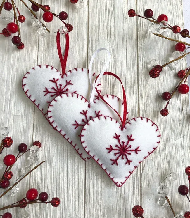 Felt heart ornament Christmas — The Ornament Boutique