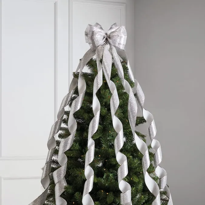 Festive Feeling Ribbon Tree Topper | Home Bargains