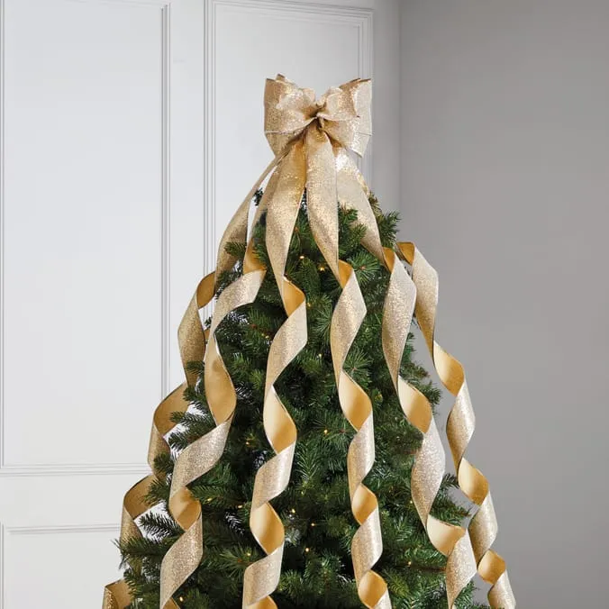 Festive Feeling Ribbon Tree Topper | Home Bargains