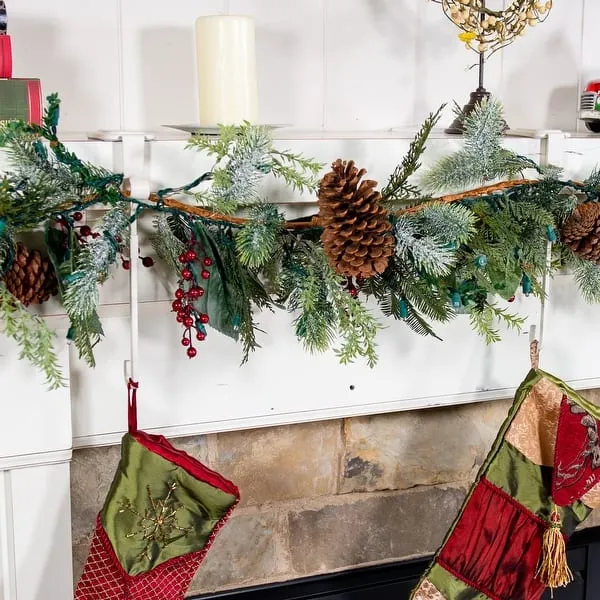 Fireplace Holiday White Christmas Stockings Hangers Garland And Christmas Stocking Holder For Mantle (3-Pack) (White) Bed Bath Beyond 32168020