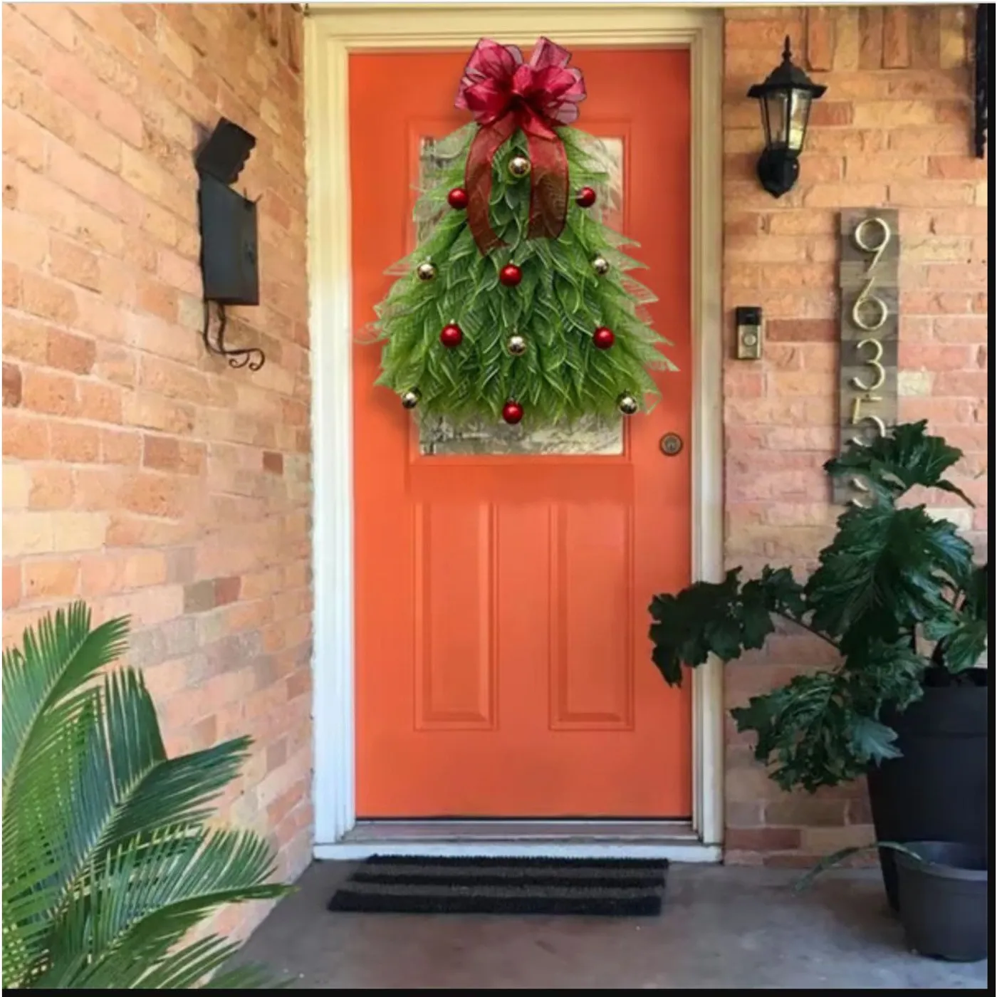 Front Door Plastic Christmas Wreath Bloomsbury Market Pcs Christmas Wreaths, Garlands Swags Set Front Door Christmas