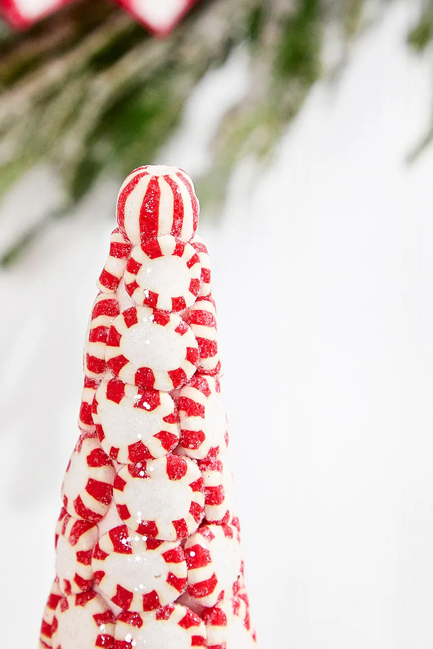 Gerson Company Set Of 3 Holiday Clay Dough Peppermint Candy Trees