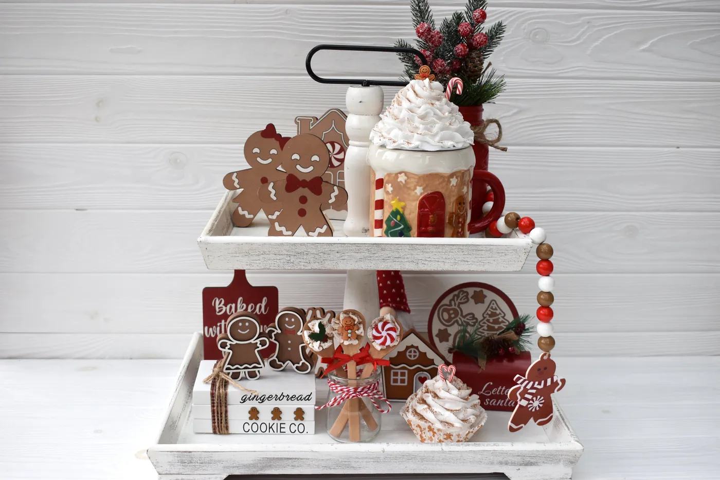 Gingerbread Themed Tiered Tray Decor Bundle – Wintuck Home Gingerbread  Christmas Tiered Tray Bundle