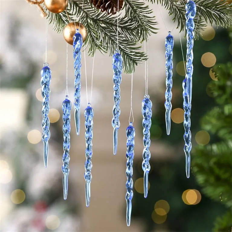 Glass Icicle Tree Decorations Christmas Decorations Icicles Icicle Ornament (Set Of 2) Glass Decorator's Warehouse