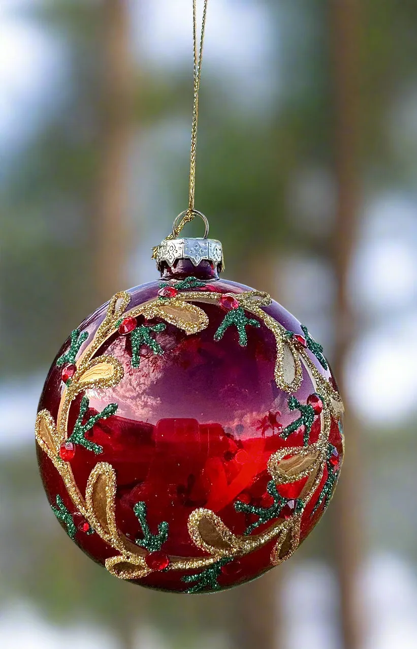 Glass Red Christmas Ornament – A Country Christmas by Mel