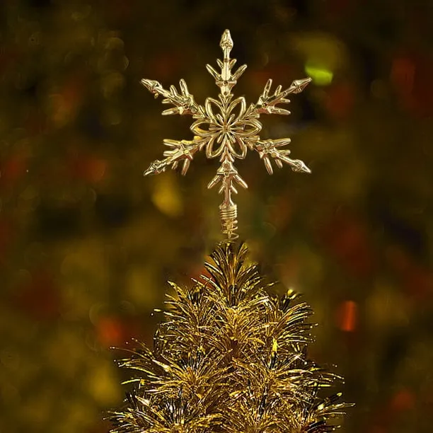 Glitter Snowflake Tree Topper, Gold Sparkling Snowflakes Christmas Tree  Toppers Xmas Holiday Trees Top Decoration, Christmas Tree Top Ornament for New  Year Holiday Office Home Decorations - Walmart.