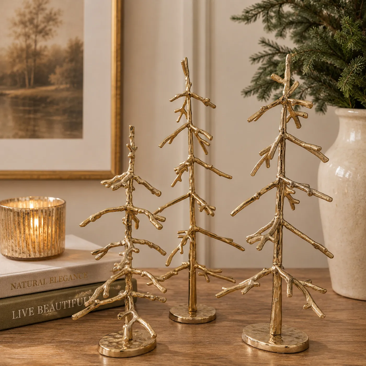 Gold Table Top Sales Christmas Trees Aluminum Woodland Twig Tabletop Tree –  Pier 2026 1