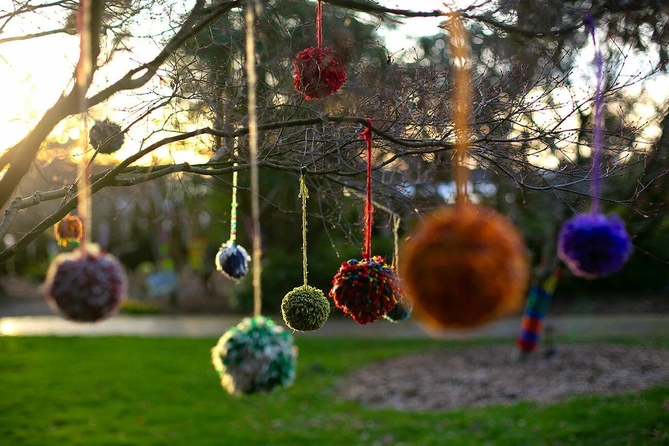Guerrilla yarn bombing puts new spin on Everett Arboretum | HeraldNet.com