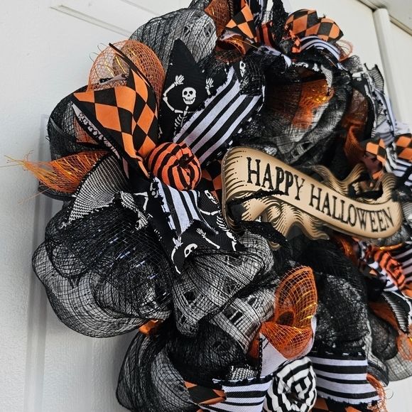 Handmade Halloween Wreath, Halloween Wreaths for Front Door, Front Door Wreath