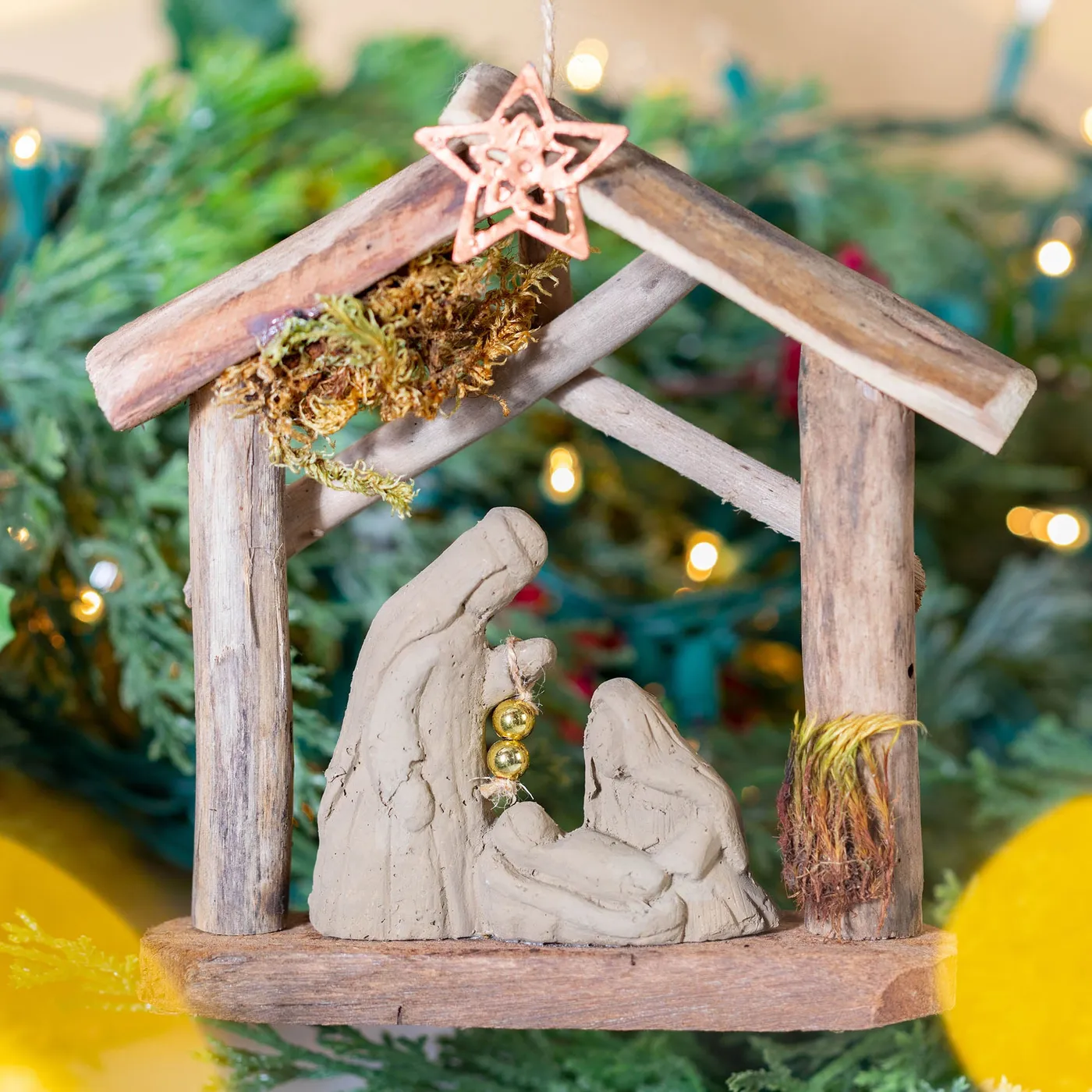 Handmade Recycled Driftwood Christmas Nativity Decoration